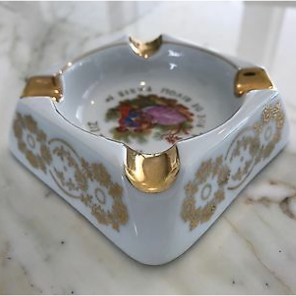 PARFUMERIE LIZ PORCELAINE DE LIMOGES ASHTRAY - Picture 11 of 15